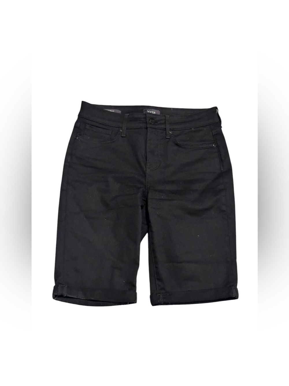 NYDJ Briella Black Lift Tuck Bermuda Denim Shorts Women’s Size 2 EUC - Picture 1 of 6